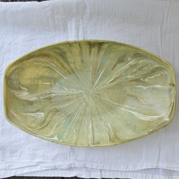 VINTAGE - Mid-Century: Union Products, Leominster, MA,Green/Swirled Plastic Bowl - Picture 3 of 5
